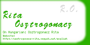 rita osztrogonacz business card